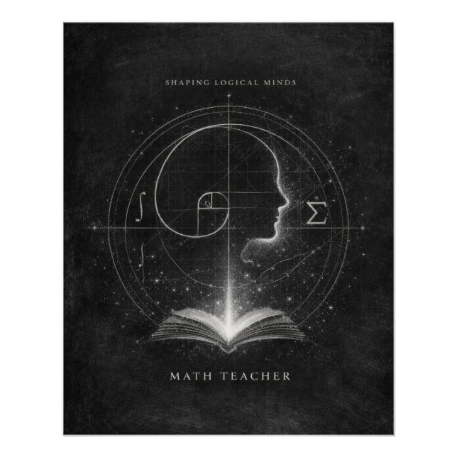Architect of Future Minds Math Teacher Art Poster (Vorderseite)