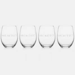 ARCHITECT Stemless Wine Glasses Set (4) / Sepia Weinglas Ohne Stiel