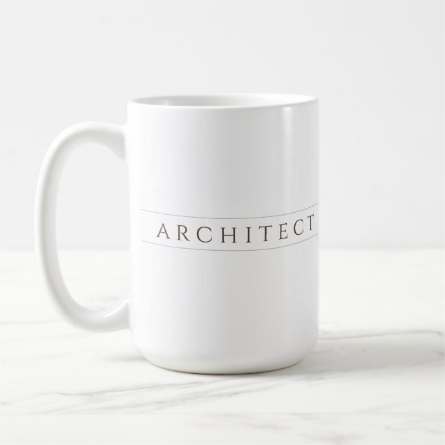 ARCHITECT Tal Weiße Keramik Tasse / Sepia (Links)
