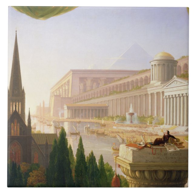 Architect's Dream (von Thomas Cole) Fliese (Vorderseite)