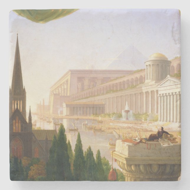 Architect's Dream (von Thomas Cole) Steinuntersetzer (Vorderseite)