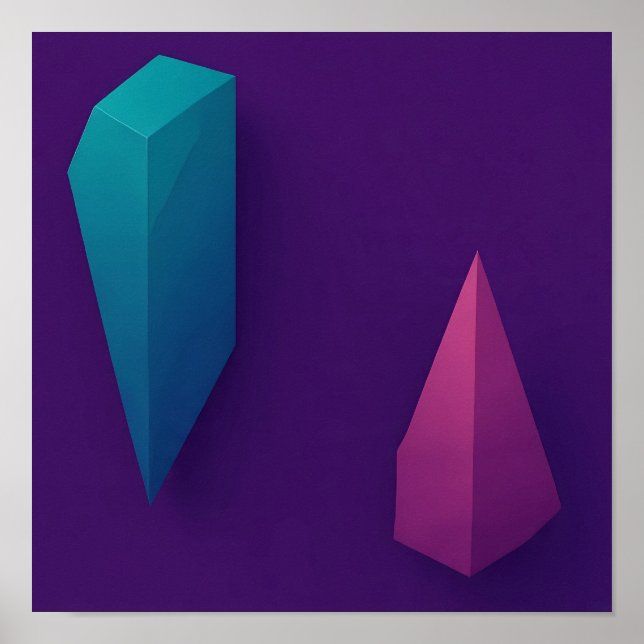 Architectural 3D Geometric Textured Wallpaper Poster (Vorne)