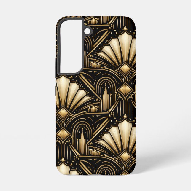 Architectural Art Deco | Black Gold Luxe -  Samsung Galaxy Hülle (Rückseite)