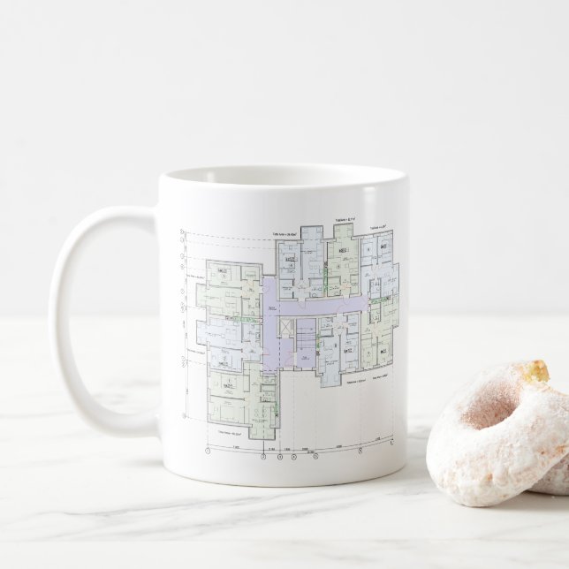 Architectural Blueprint  Kaffeetasse (Mit Donut)