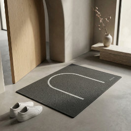 Architectural Muted Charcoal Grey Arch Modern Spa  Fußmatte
