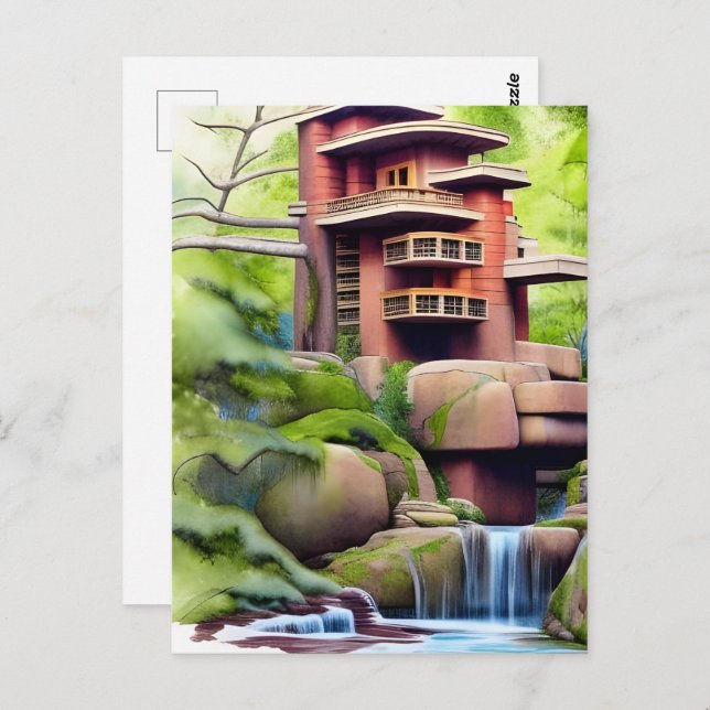Architectural Tree House Digital Art Postkarte (Vorne/Hinten)