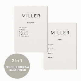 Architectural Wedding Program Menu Programm