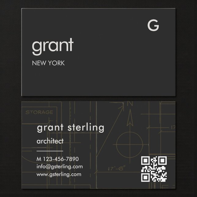 Architecture Black QR Code  Visitenkarte (Von Creator hochgeladen)