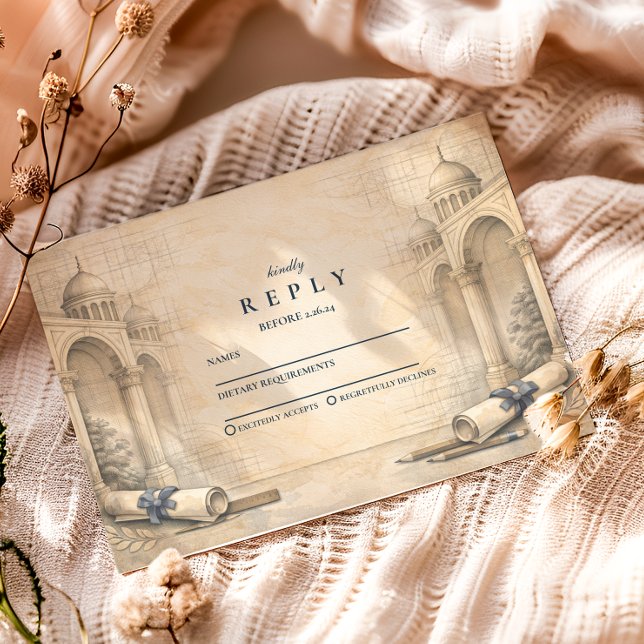 Architecture Drafting Tools Graduation RSVP Karte (Von Creator hochgeladen)