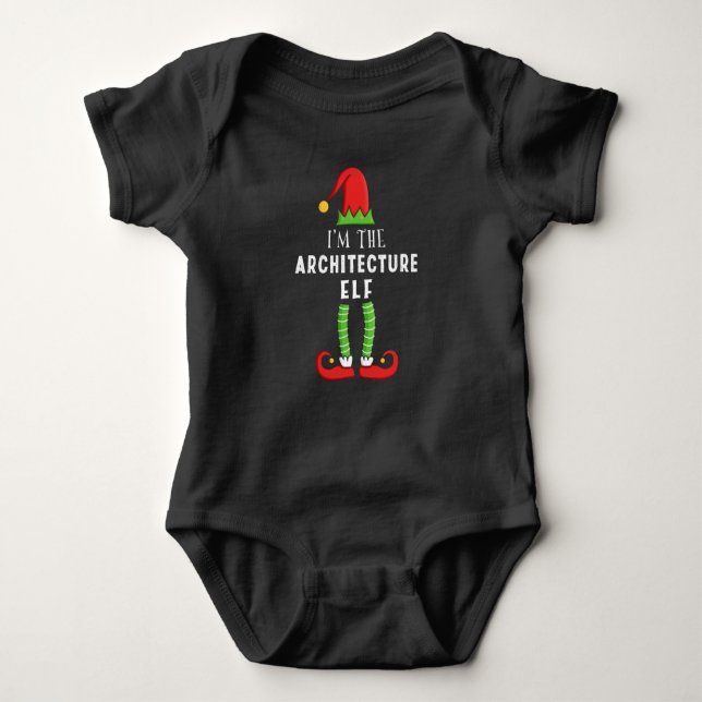 Architecture Elf Weihnachtsmatching Familiengesche Baby Strampler (Vorderseite)