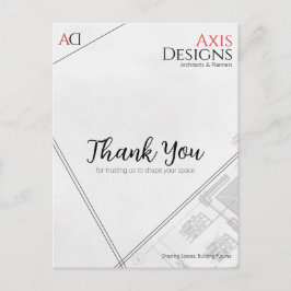 Architekt Danke Postcard mit Blueprint Design Postkarte