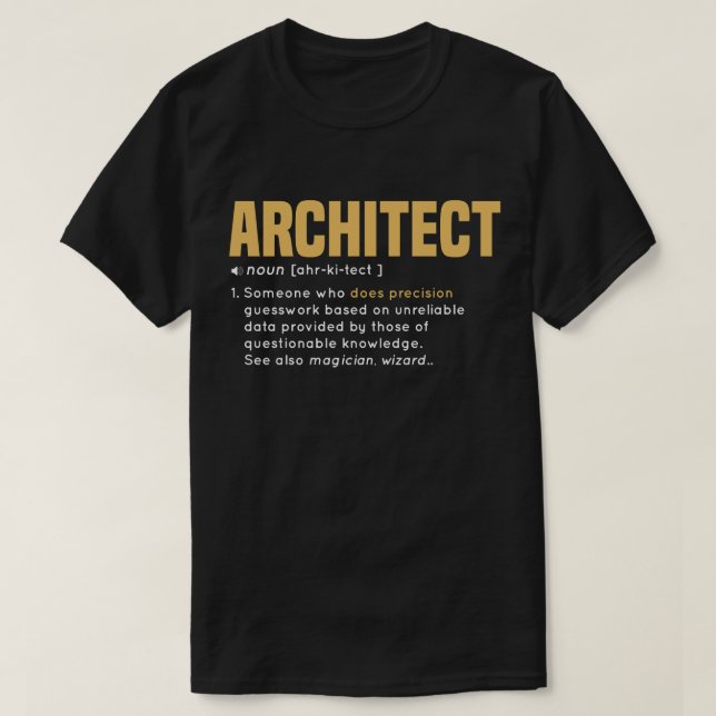 ARCHITEKT Definitions-cooles Geschenk mit gelber T-Shirt (Design vorne)
