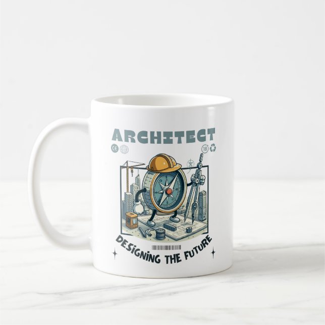 Architekt, der die Zukunft entwirft Kaffeetasse (Links)