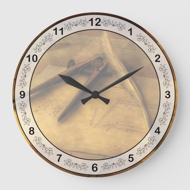 Architekt - Der Drafter Große Wanduhr (Vorderseite)
