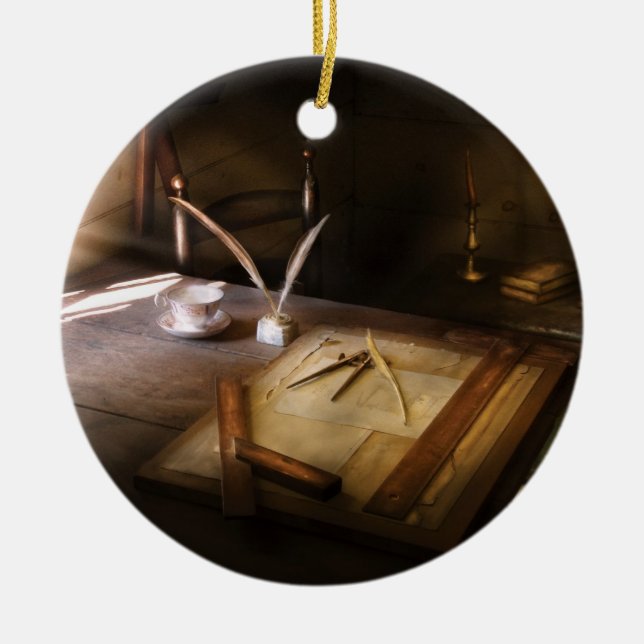 Architekt - der Zeichentisch Keramikornament (Vorne)