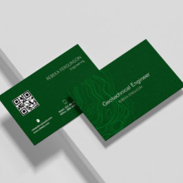 Architekt Gebäude Contractor Dark Green Qr Code Visitenkarte