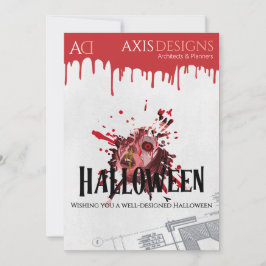 Architekt Halloween Zombie & Blood Greetings Feiertagskarte
