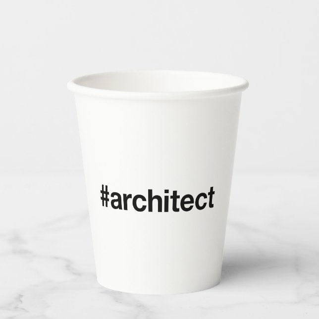 ARCHITEKT Hashtag Pappbecher (Vorderseite)