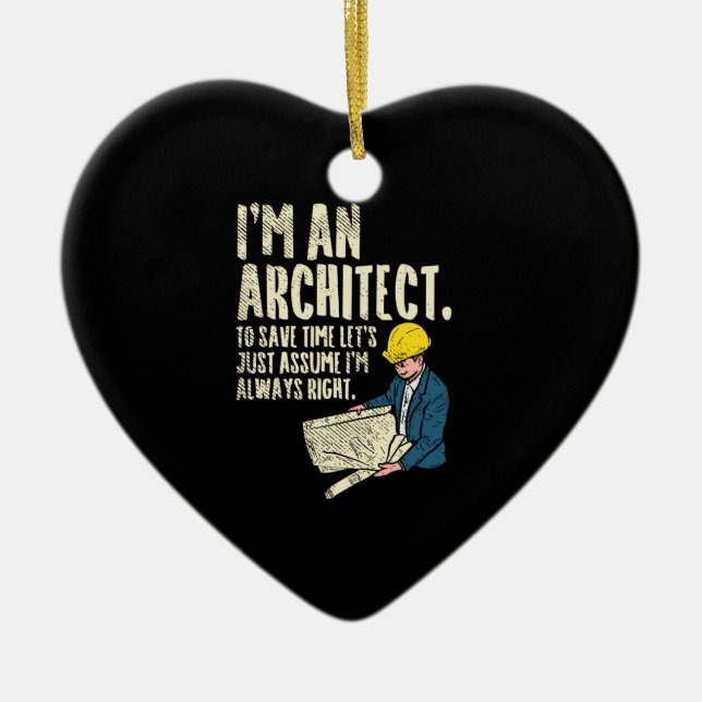 Architekt - Ich bin Architekt Keramik Ornament (Vorne)