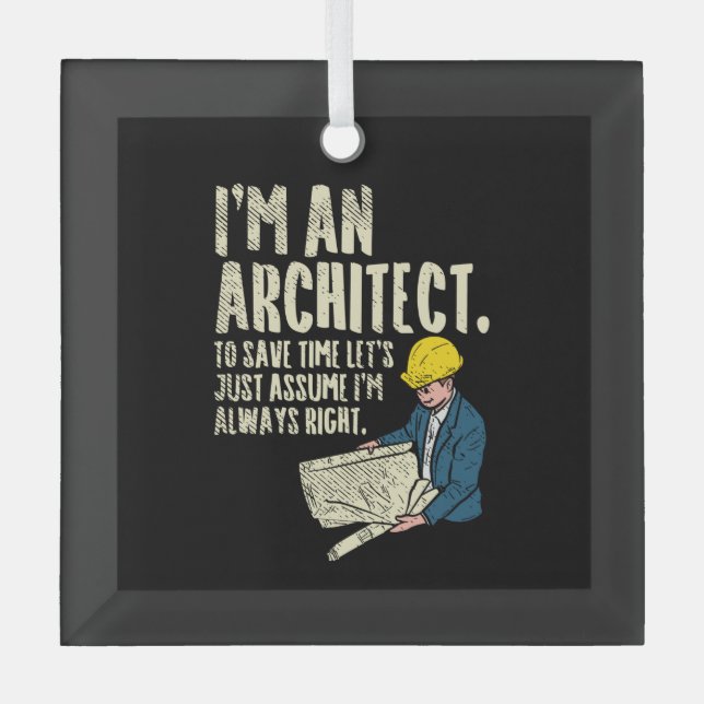 Architekt - Ich bin Architekt Ornament Aus Glas (Vorderseite)