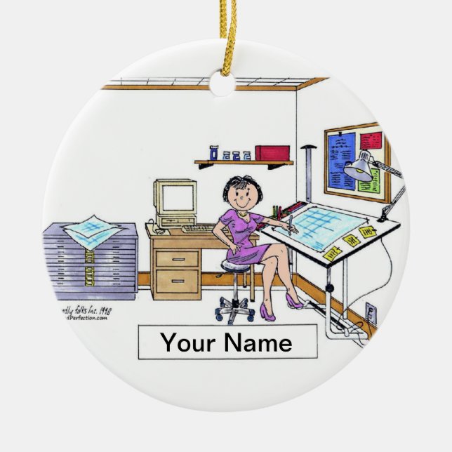 Architekt/Ingenieur - Frau Keramik Ornament (Vorne)