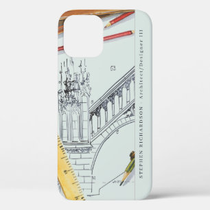 Architekt Ingenieur Wasserfarbe Monogramm Case-Mate iPhone Hülle