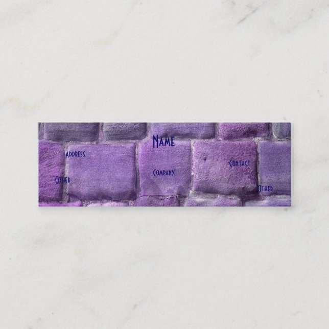 Architekt Lila Blue Sandstone Mini Visitenkarte (Vorderseite)