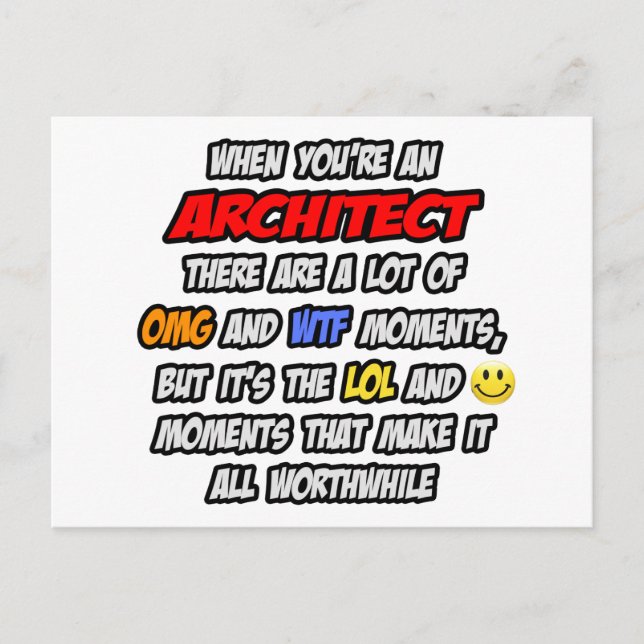 Architekt .. OMG WTF LOL Postkarte (Vorderseite)