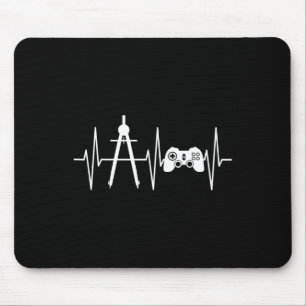 Architekt Shirt Gamer Video Gaming Heartbeat Archi Mousepad