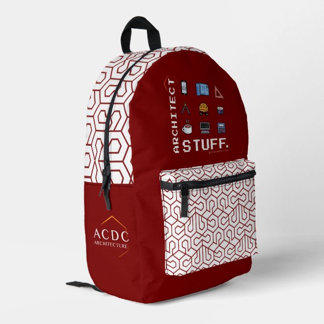 Architekt Stuff Bedruckter Rucksack (Rückseitige Ecke links)