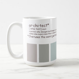 Architekt. Überschüsse Juxtaposition Tasse des Kaf