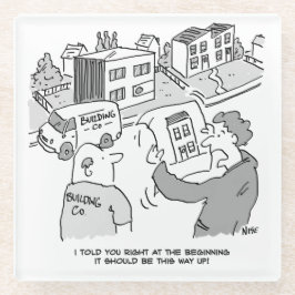 Architekt und Bauherr schauen sich die Pläne des H Glasuntersetzer