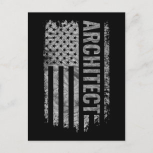Architekt USA-Flagge Distressed-Design Postkarte