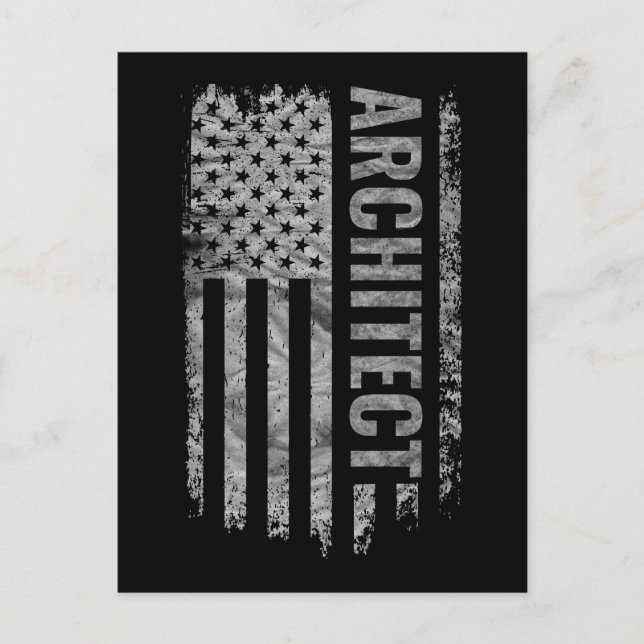 Architekt USA-Flagge Distressed-Design Postkarte (Vorderseite)
