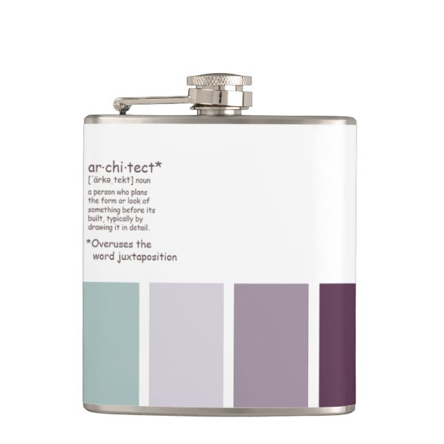 Architekt Vinyl Wrapped Flask Flachmann (Vorderseite)