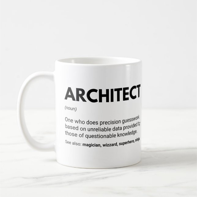 Architekten Funny Engineers Definition Kaffeetasse (Links)