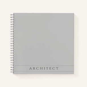 Architekten-Notizbuch, grau, Spiralbindung, 8,5" q Notizbuch