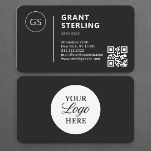 Architekten Schwarz Logo QR Code Professional Visitenkarte