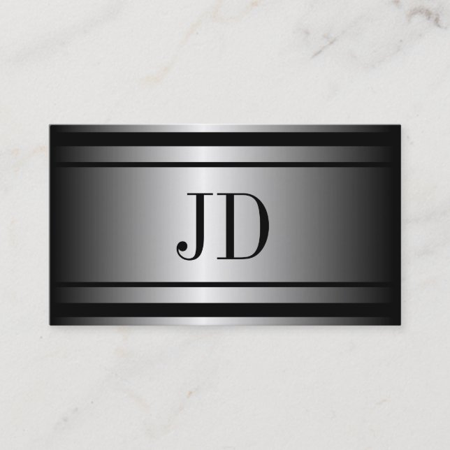 Architekten-silbernes Metall metallisch Visitenkarte (Vorderseite)