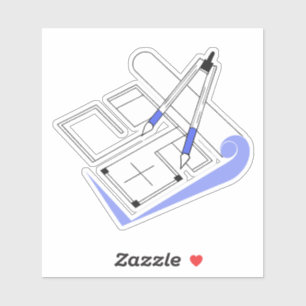 Architektonische Blaupausenästhetik Aufkleber