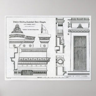 Architektonische Details der griechischen Kammern Poster