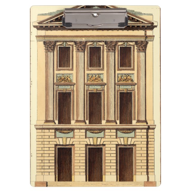 Architektonische Fassade von Jean Deneufforge Klemmbrett (Vorderseite)