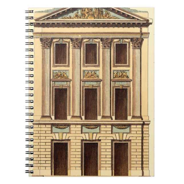 Architektonische Fassade von Jean Deneufforge Notizblock (Vorderseite)