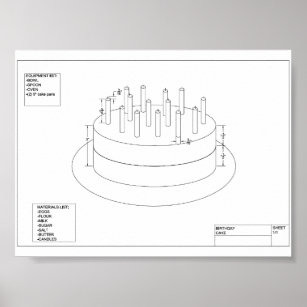 Architektonische Geburtstagskuche Poster