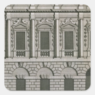 Architektonische Gestaltung, die Palladian propo Quadratischer Aufkleber