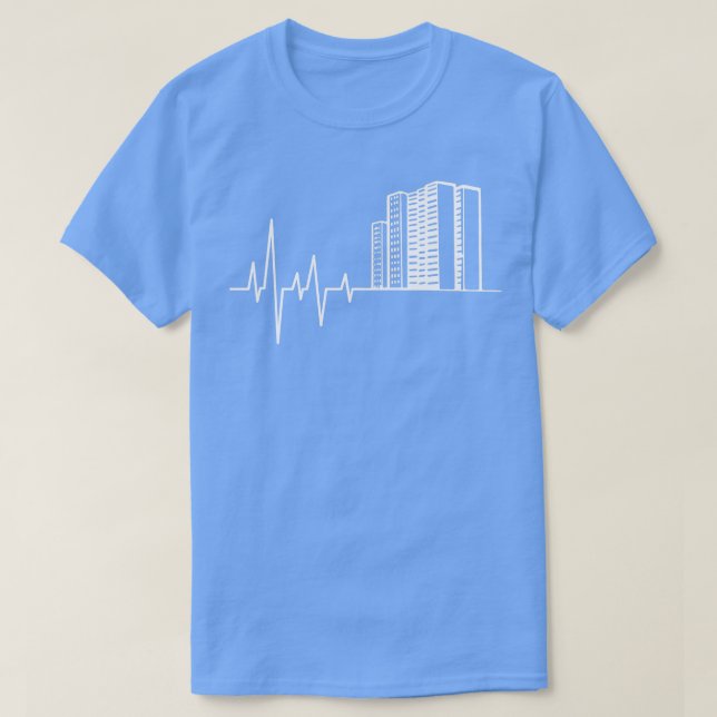 Architektonische Heartbeat-Häuser T-Shirt (Design vorne)