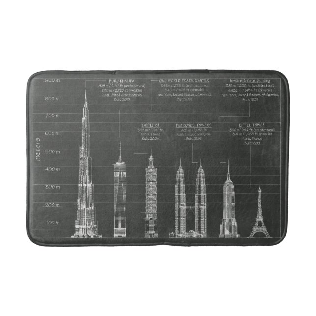 Architektonische Höhen Badematte (Vorderseite)