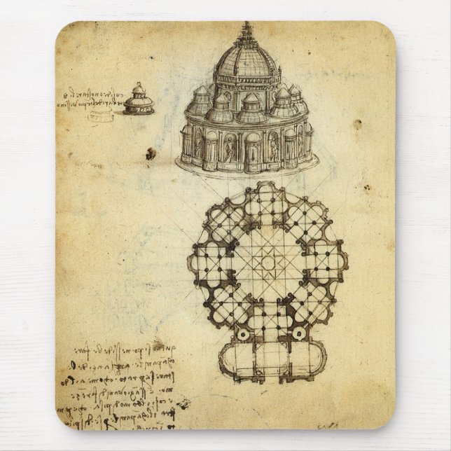 Architektonische Kathedrale Studie von Leonardo da Mousepad (Vorne)