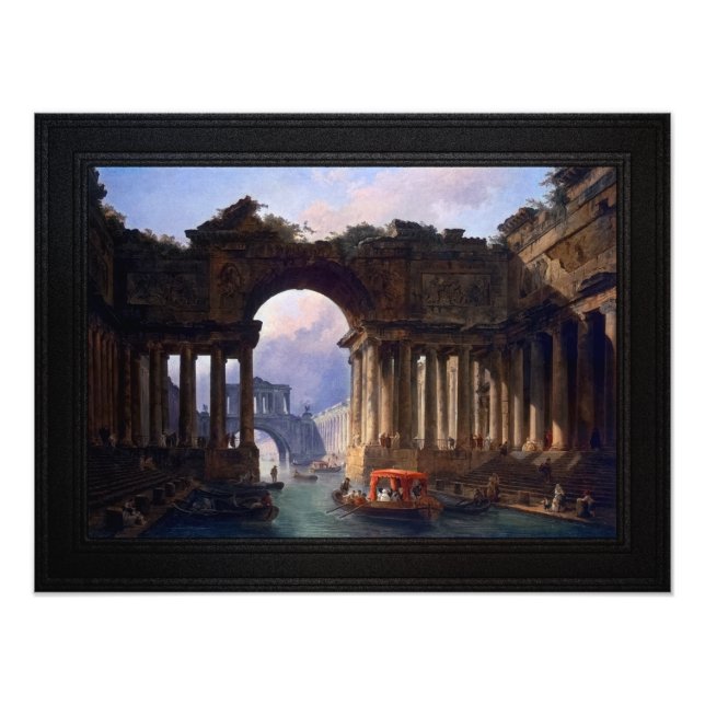 Architektonische Landschaft mit Kanal Fotodruck (Vorne)