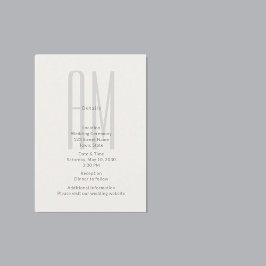 Architektonische Monogramm-Hochzeitsdetailkarte Begleitkarte